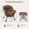 Modern Lazy Sofa Chair with Foldable Ottoman Metal Frame Polyester Cover Comfy Seat and Pillow